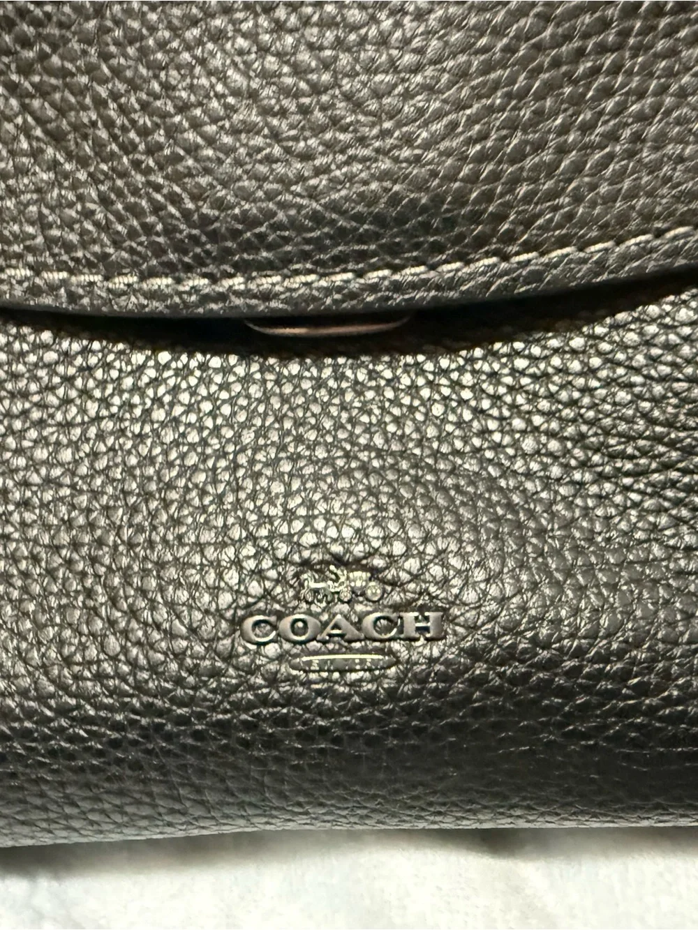 Coach Black pebbled leather Emory